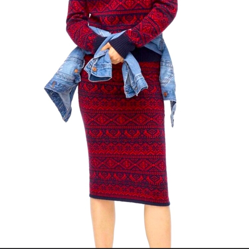 NWT JCrew lambs wool fair isle pencil skirt